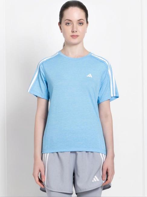 adidas blue logo print sports t-shirt
