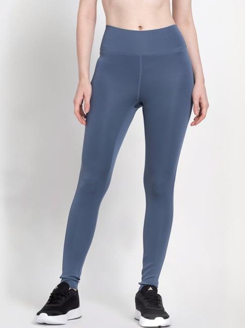 adidas blue mid rise sports tights