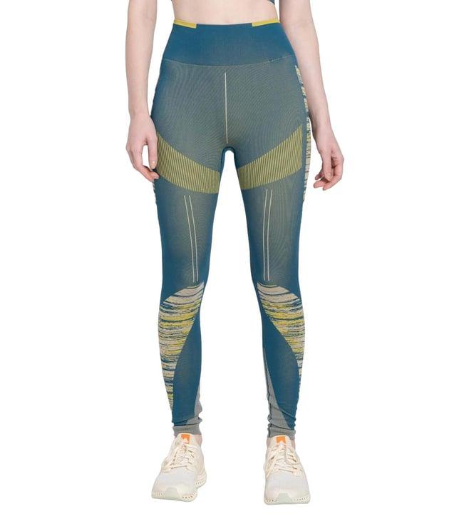 adidas blue printed fitted tights