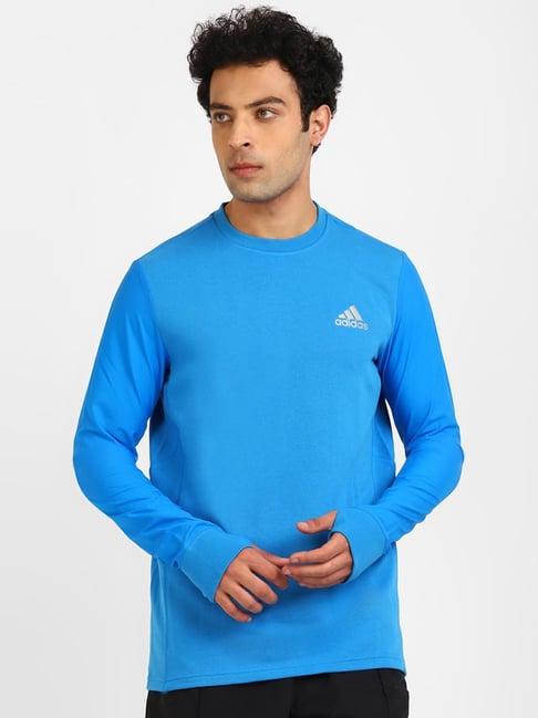 adidas blue round neck sweatshirt