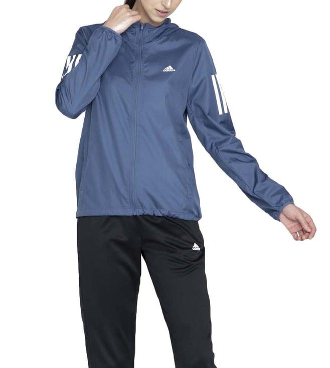 adidas blue stripes regular fit sports jacket