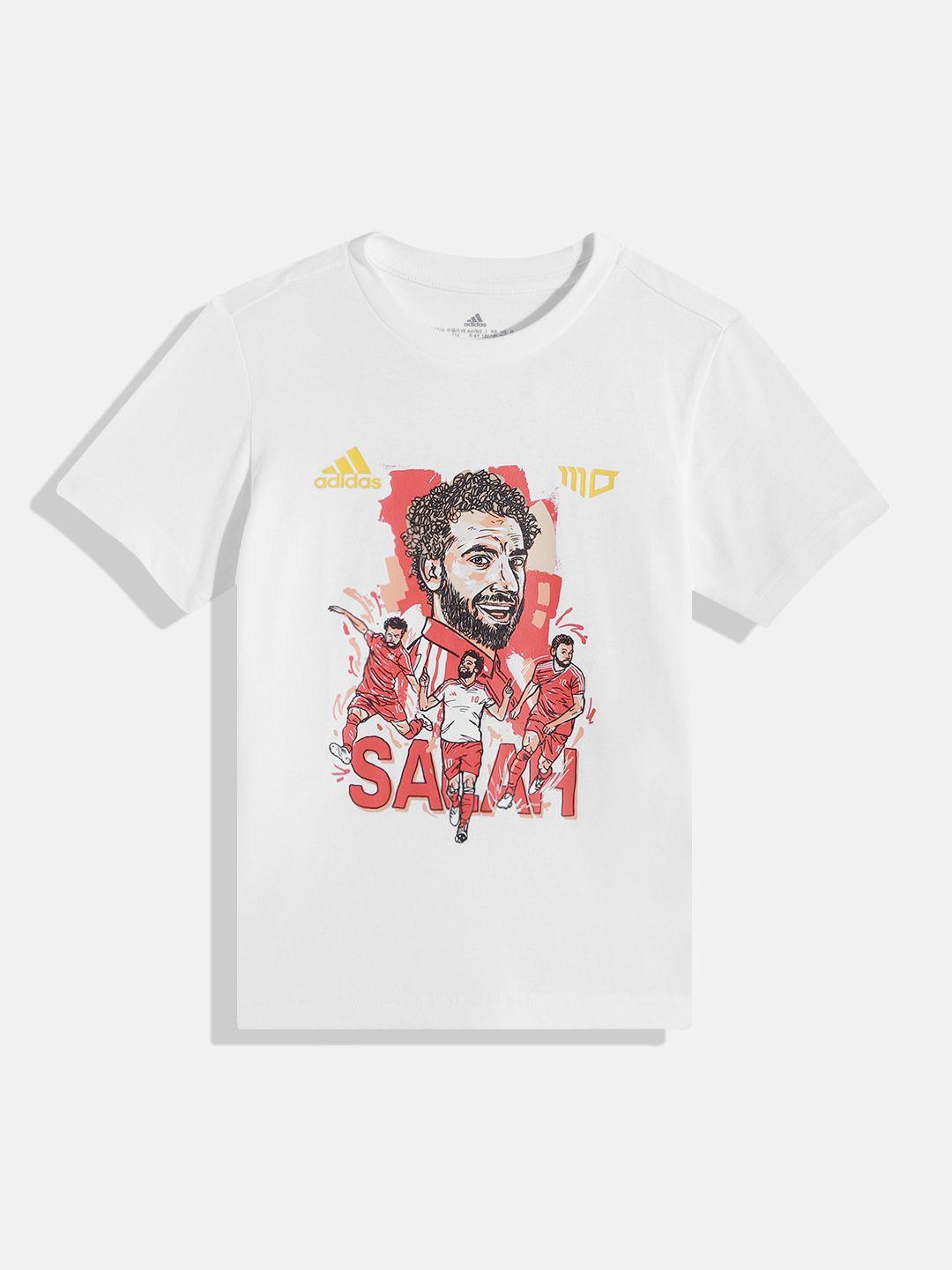 adidas boys y salah g t printed pure cotton t-shirt