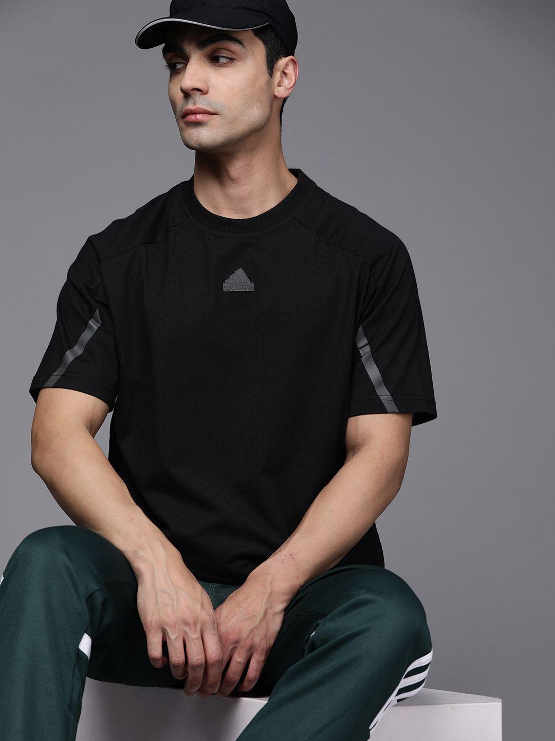 adidas brand logo applique detail drop-shoulder sleeves pure cotton t-shirt