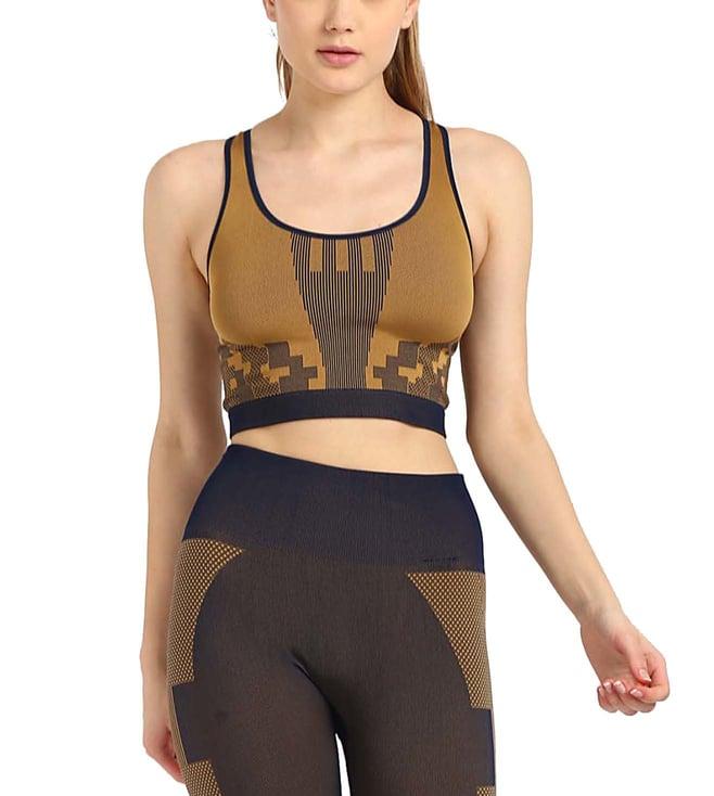 adidas brown printed fitted tank top