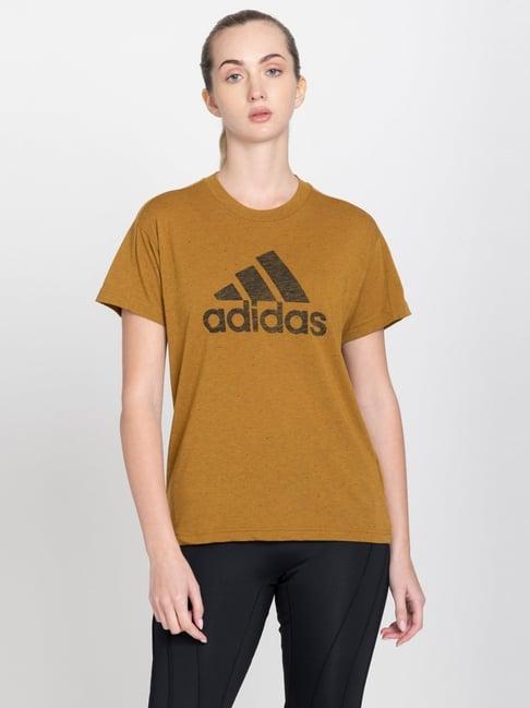 adidas brown printed t-shirt