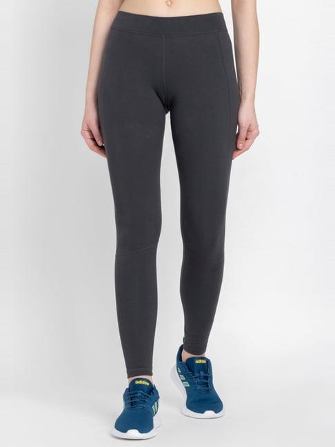 adidas charcoal grey cotton printed tights