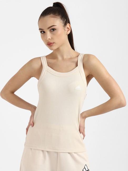 adidas cream cotton yoga tank top