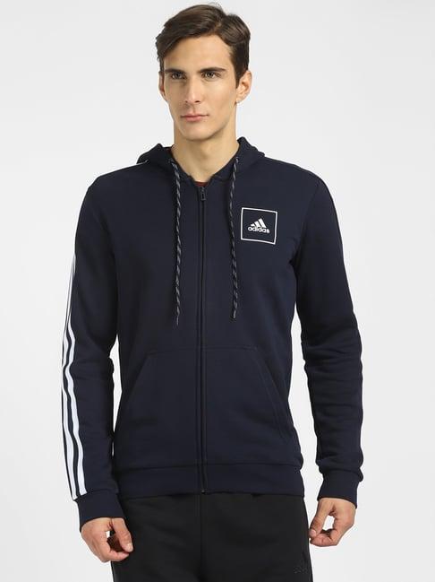 adidas dark blue full sleeves jacket