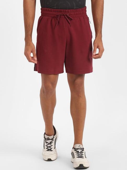 adidas dark red striped shorts