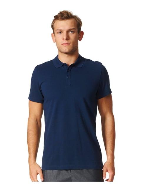 adidas ess base polo navy regular fit polo t-shirt