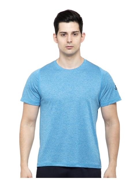 adidas fl htr ss tee sky blue cotton regular fit t-shirt