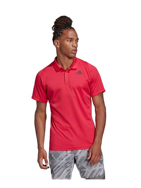 adidas flift hrdy pink slim fit polo t-shirt