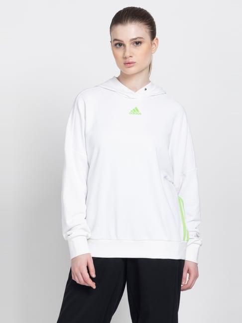 adidas green cotton printed sports sweatshirt