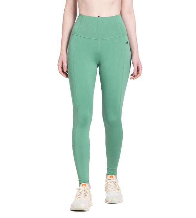 adidas green fitted tights