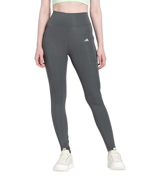 adidas green logo fitted tights