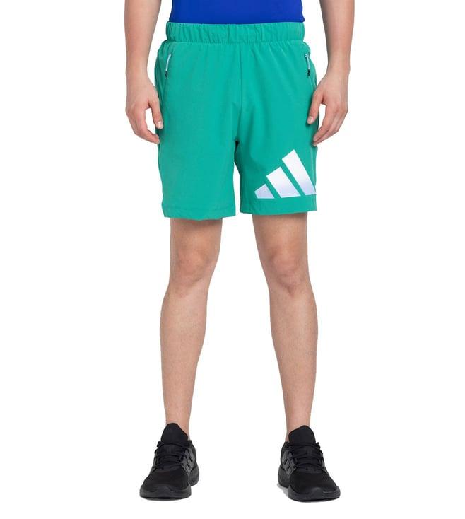 adidas green logo ti 3 bar regular fit shorts