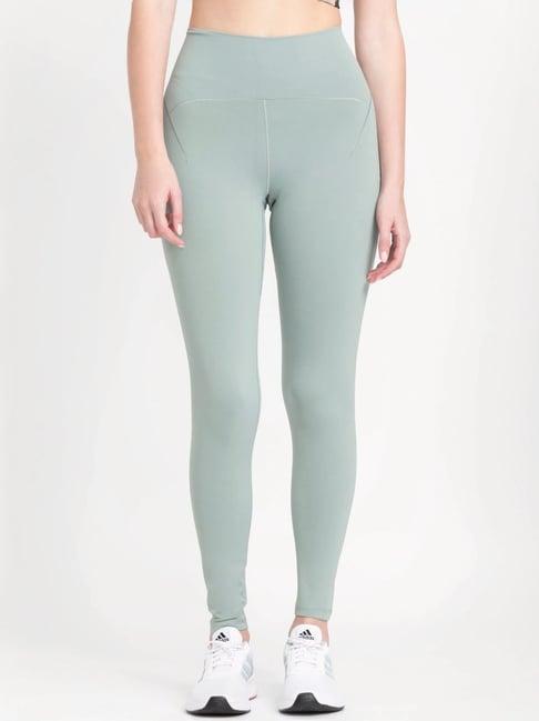 adidas green plain sports tights