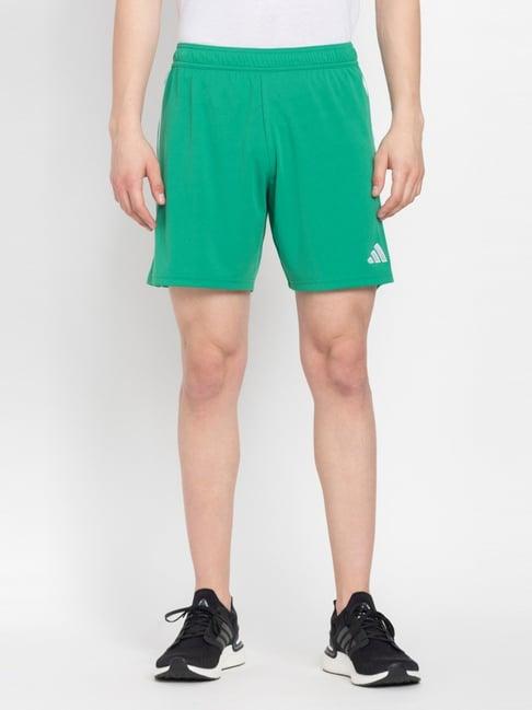 adidas green regular fit striped sports shorts