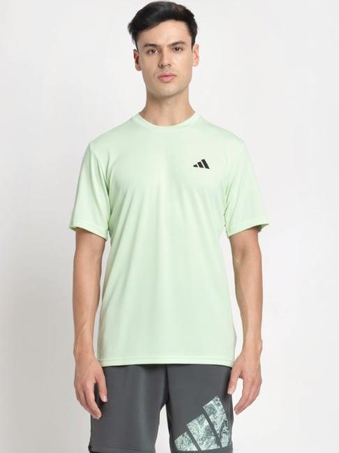 adidas green regular fit texture t-shirt