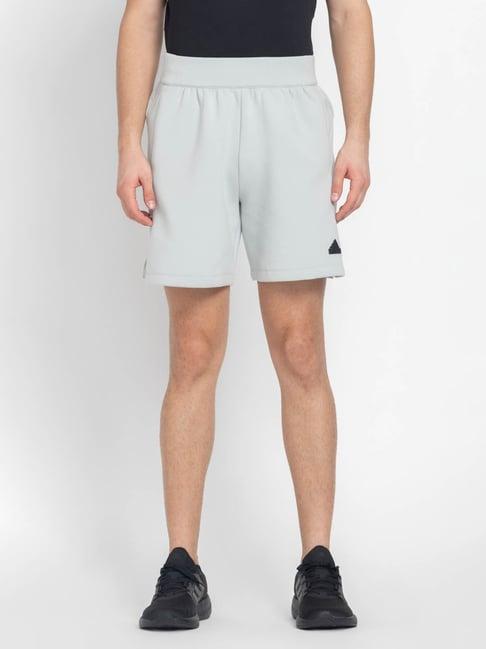 adidas grey cotton regular fit printed sports shorts