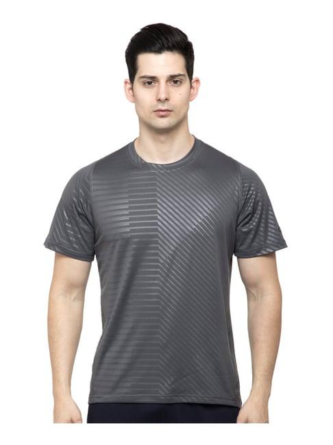 adidas grey cotton regular fit printed sports t-shirt