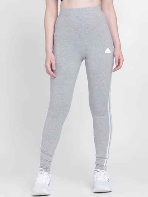 adidas grey cotton stripes tights