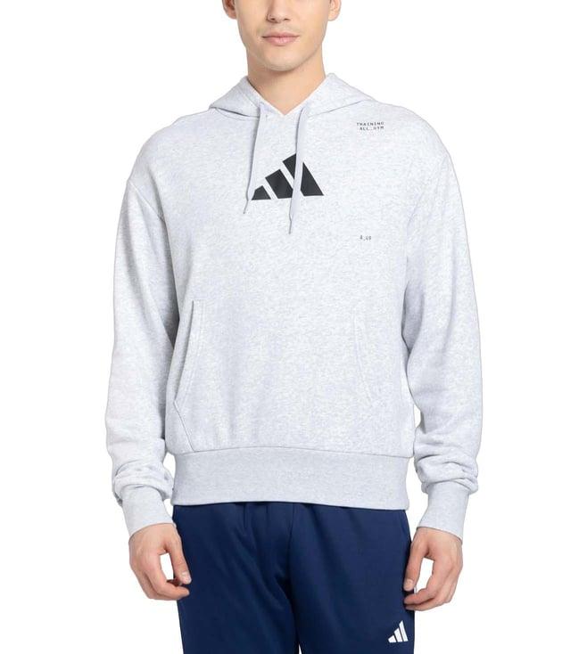 adidas grey logo regular fit hoodie