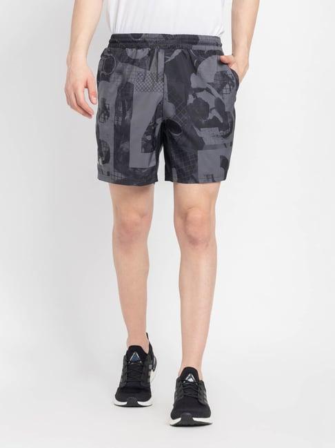 adidas grey regular fit printed sports shorts