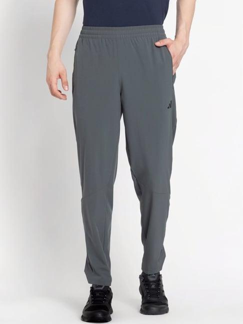 adidas grey regular fit printed sports trackpants