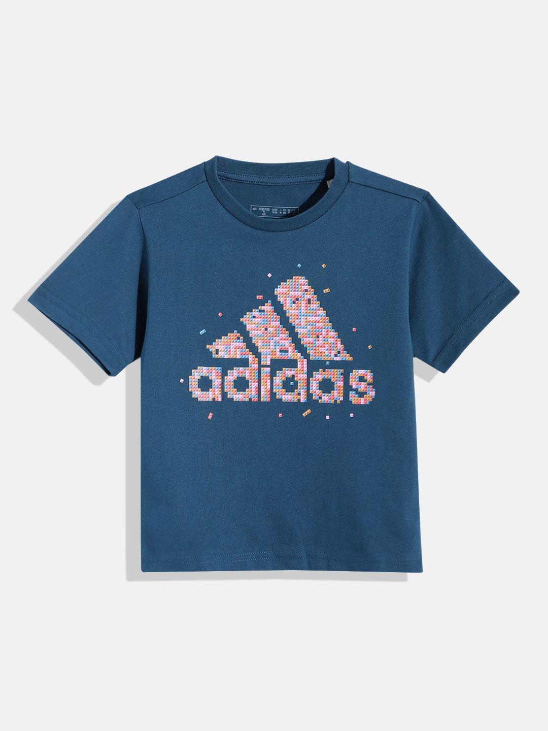 adidas kids brand logo printed pure cotton lk lego gt 1 t-shirt