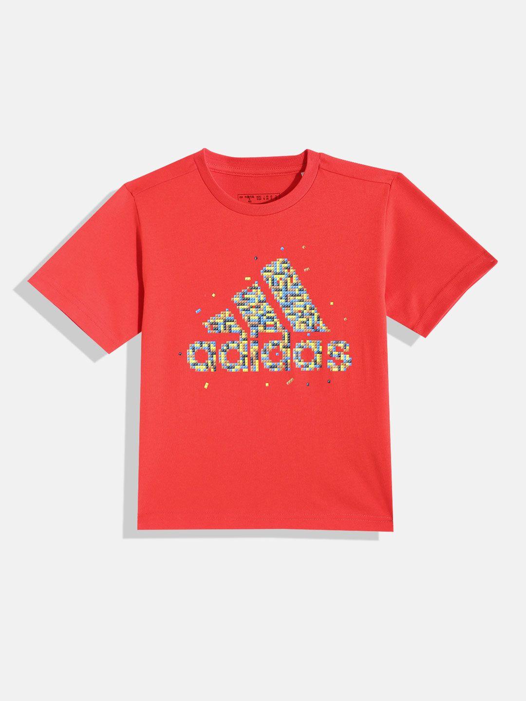 adidas kids brand logo printed pure cotton lk lego gt 1 t-shirt