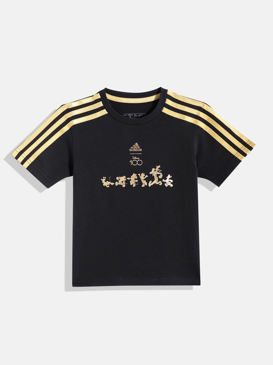 adidas kids disney printed loose fit lk dy 100 t-shirt with striped detail