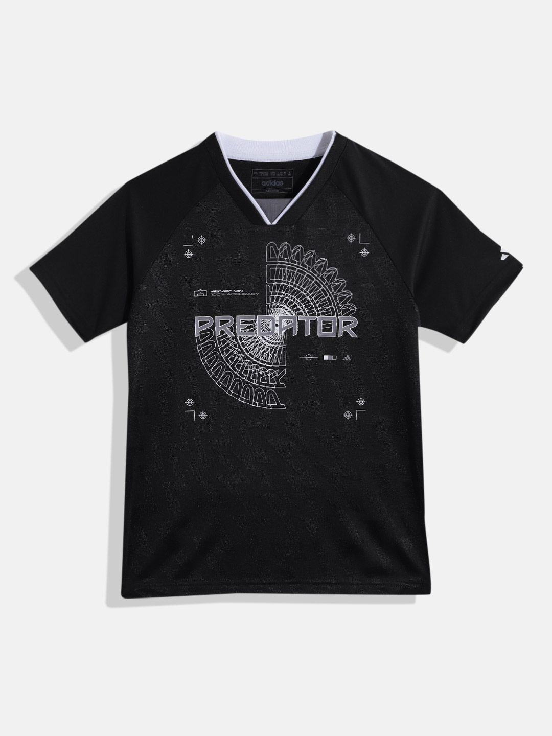adidas kids football inspired predator printed aeroready sustainable jersey t-shirt