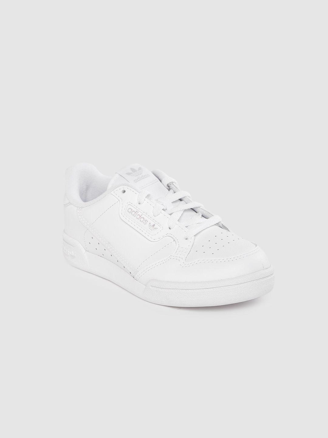 adidas kids white solid continental 80 sneakers