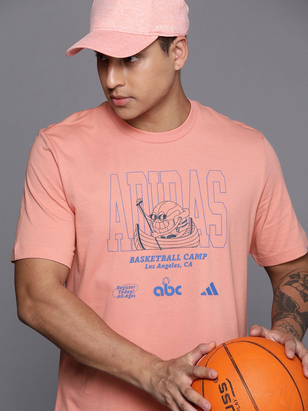 adidas lil stripe sc brand logo printed pure cotton basketball t-shirt
