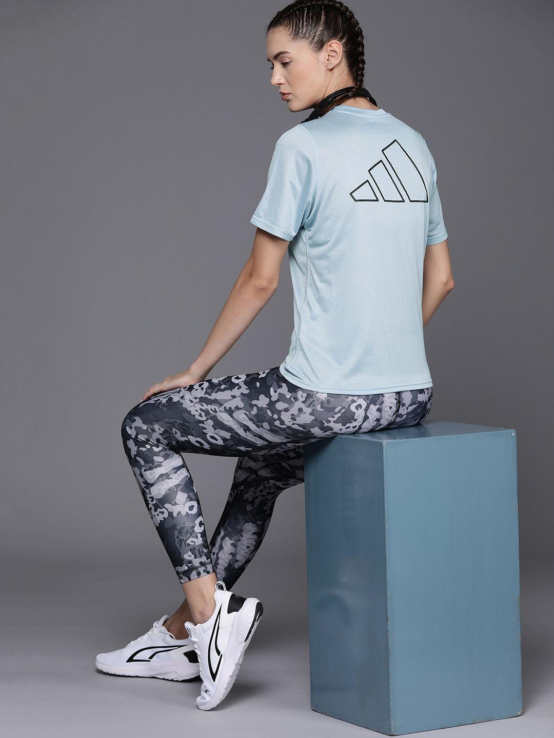 adidas logo print reflective run icons running t-shirt