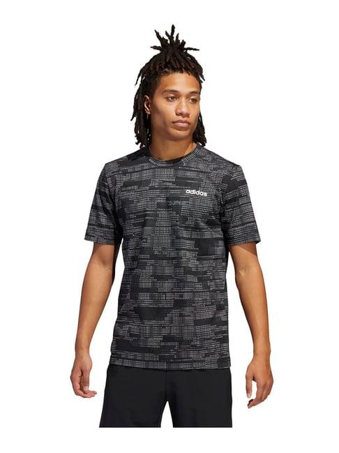 adidas m ess aop tee black printed t-shirt