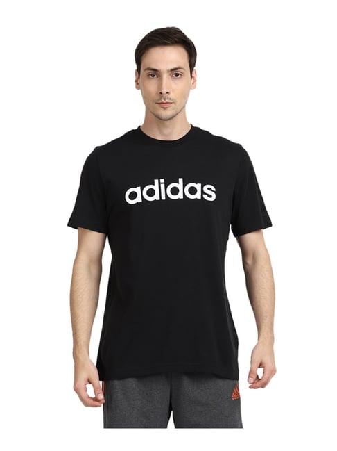 adidas m lin sj black printed t-shirt