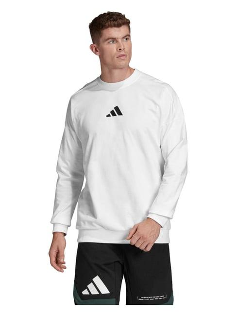 adidas m tiger crew white printed sweatshirt