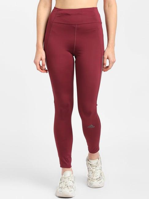 adidas maroon mid rise how we do tights