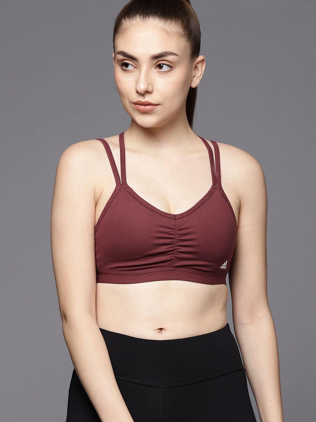 adidas maroon rushed low-support bra