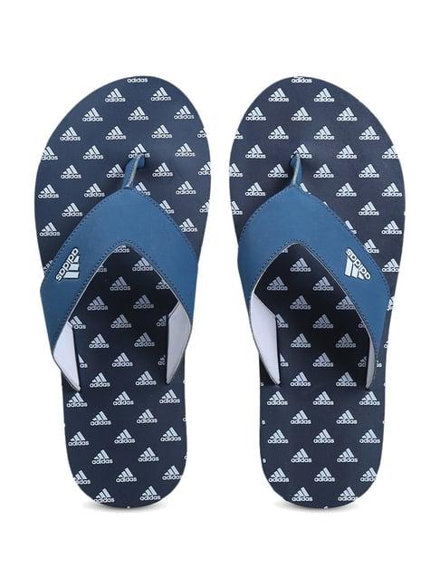 adidas men's adi haute blue flip flops