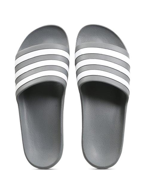 adidas men's adilette aqua grey slides