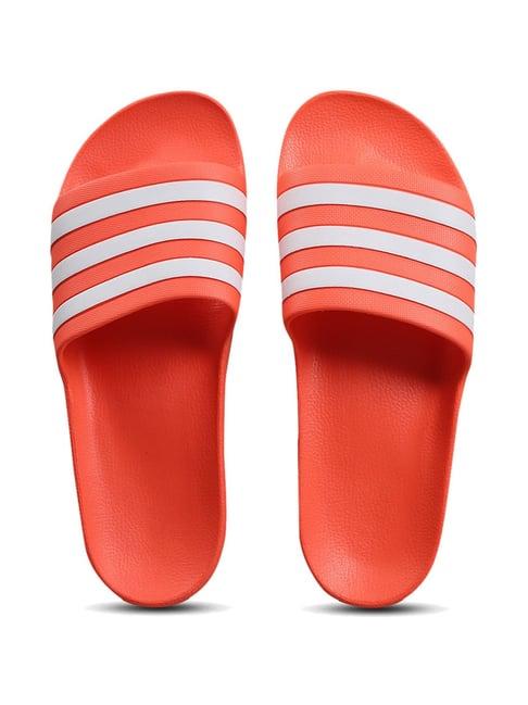 adidas men's adilette aqua red slides