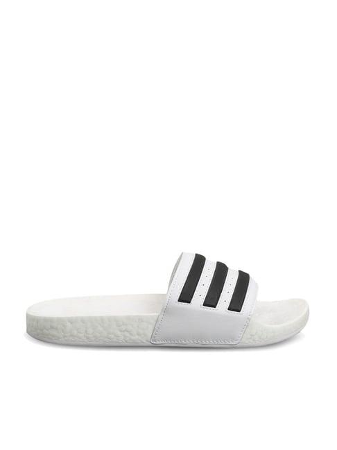 adidas men's adilette boost white slides