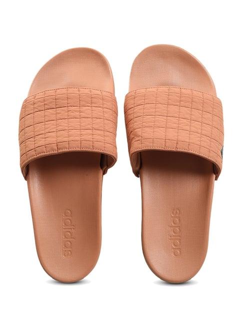 adidas men's adilette comfort brown slides