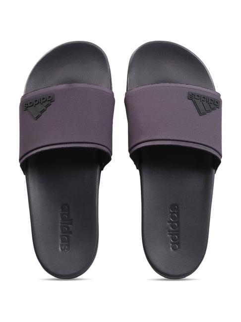 adidas men's adilette comfort elevated purple slides