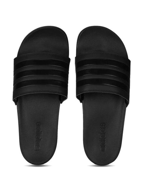 adidas men's adilette comfort unisex coal black slides