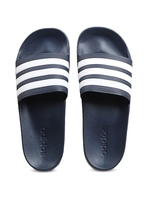 adidas men's adilette shower blue slides