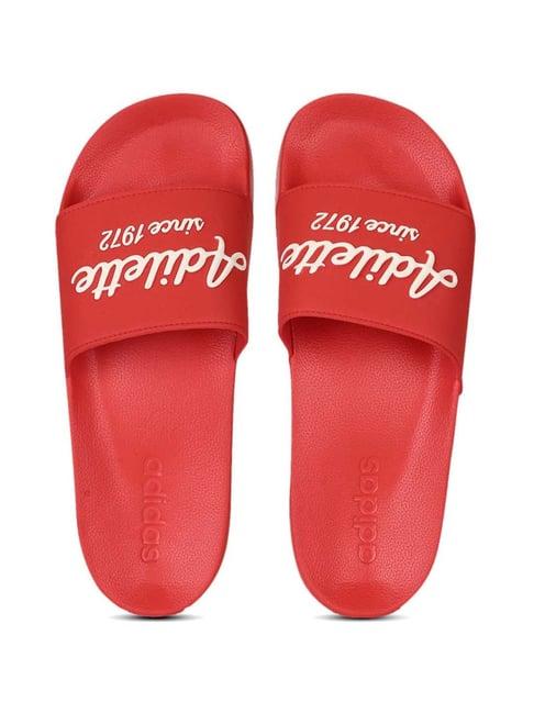 adidas men's adilette shower unisex red slides